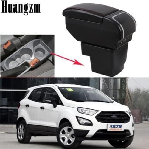 Armrest box For Ford Ecosport 2013-2017 interior PU Leather Centre Console Storage Box car-styling accessorie 2014 2015 2016