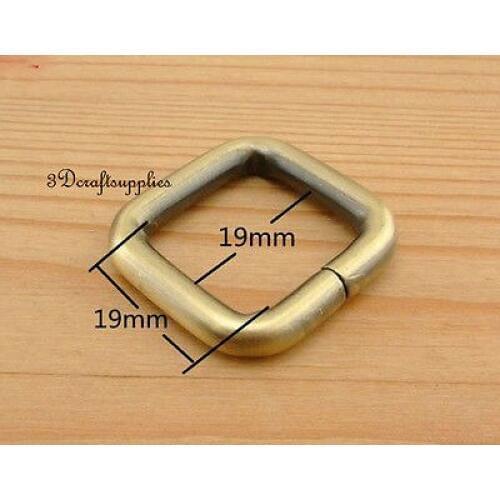 Rectangle Rings webbing Belt buckle anti brass purse ring 3/4 inch 10pcs U132
