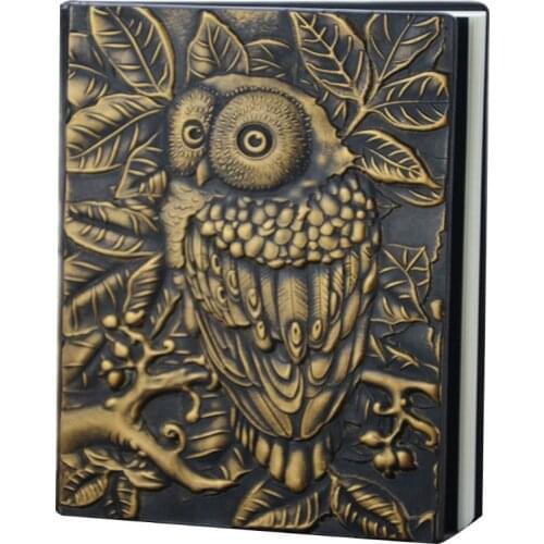 3D Carving Owl Embossed Notebook Journal Notepad Travel Diary Planner Sketchbook School Office Supplies
