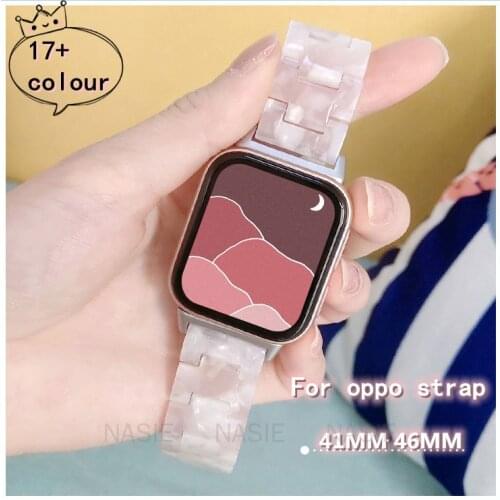 Newest Resin Watch Strap for Oppo Watch Band 41mm 46mm Metal Buckle for Oppo Bracelet 41mm 46mm Watchband Accessories