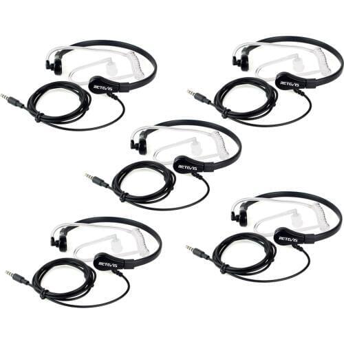 5pcs 1 Pin 3.5mm Standard Plug Throat MIC Headset Covert Air Tube Earpiece For Mobile Phone C9019A