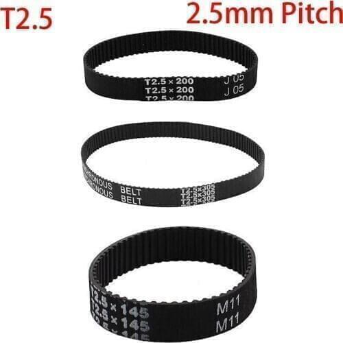 T2.5x420 T2.5x480 T2.5x580 T2.5x625 168 192 232 250 T Tooth 6mm 10mm 15mm 20mm Width 2.5mm Pitch Cogged Synchronous Timing Belt