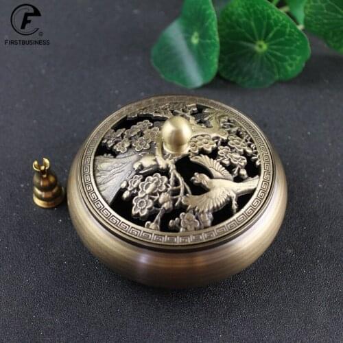 Solid Copper Magpies Incense Burners Portable Brass Censer Buddhism Incense Holder Home Tea House Yoga Studio Home Decor