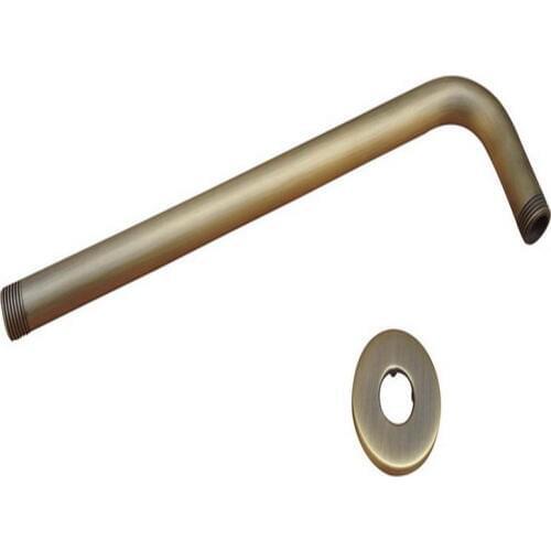 Antique Brass Shower Head Extension Pipe - 12" Long wall cover - Shower Arm Bathroom Accessory (Standard 1/2") ash104