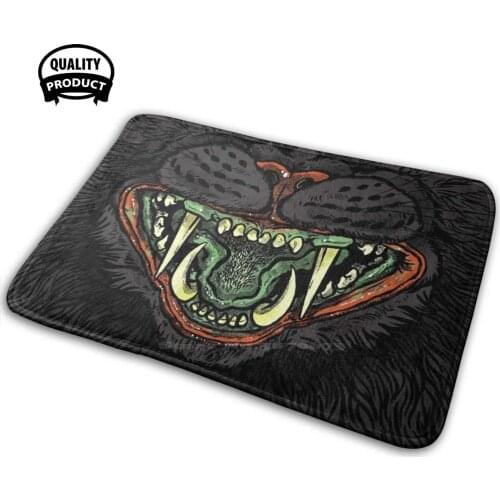 Halloween Cat Maw Comfortable Door Mat Rug Carpet Cushion Cat Kitty Meow Kitten Goth Striped Aesthetic Mouth Therian Otherkin