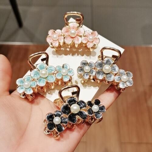 2021 New Retro drip metal small Medium flowers hairpin Pan Hair Claw Barrettes For Women girl Hair accessories Headwear