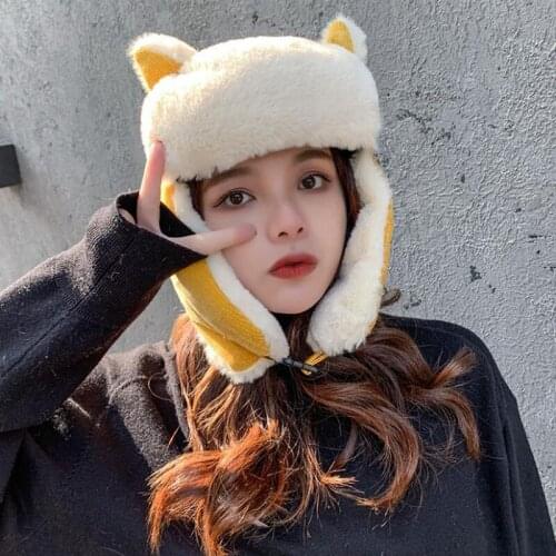 Womens Hat Winter HaTt Ushanka hat For Female Thicken Cold Cap Warm Hat Windbreak Hat Warm Hat Pilot Cap Hat With Earflaps