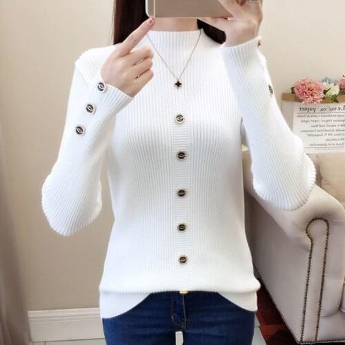 Harteen Button Knit Cardigan Womens 2021 Spring Autumn Fashionable Long Sleeve Womens Clothing Office Top Femme Loose Sweater