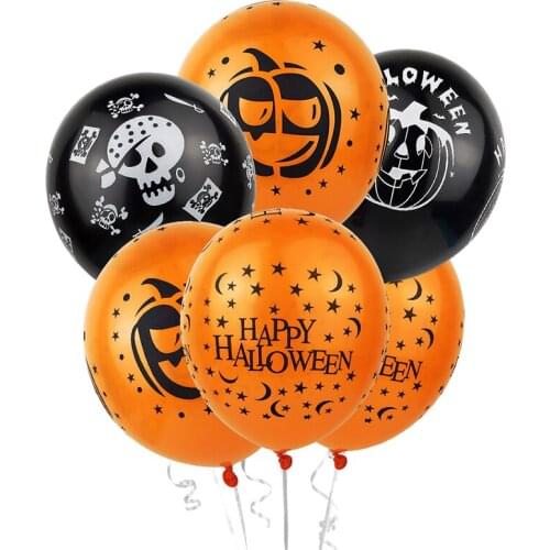 10pcs Halloween Party Confetti Ballons Scary Spider Pumpkin Bat Balloons Inflatable Helium Balloon Halloween Party Decor Ballon