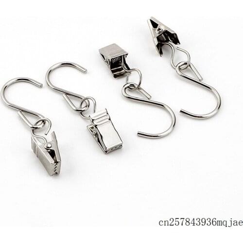 1000pcs Curtain Clips S Hooks Curtain Rings Clamps Movable Clips for Window Stainless Steel