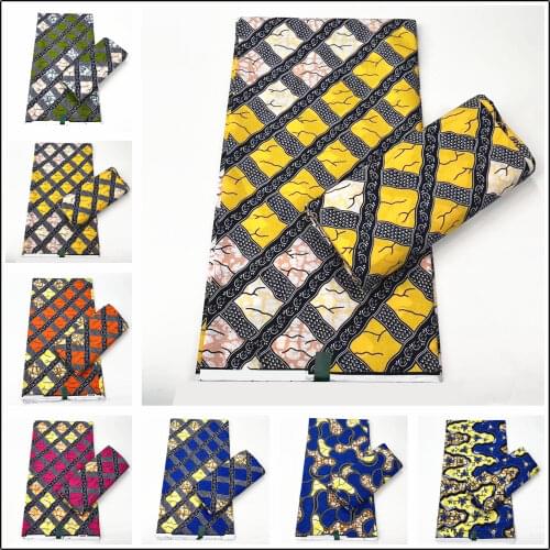 New African real wax print fabric 6 yards Cotton Ankara Nigeria Ghana real wax for patchwork sewing african dresses 12101