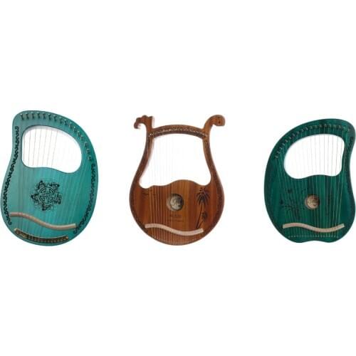 16/19 String Lyra Harp Portable Small Exquisite Lyre Harp w/ Tuning Wrench Gift for Kid Children