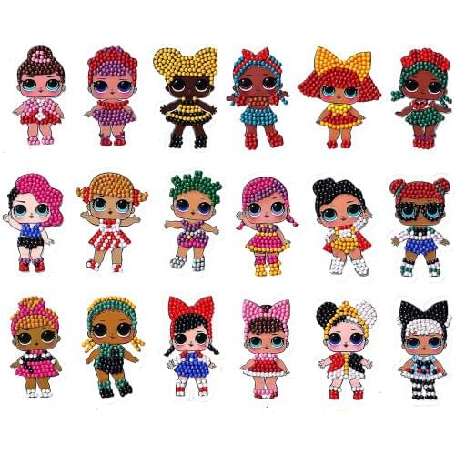 18 Pieces Diamond Painting Sticker Kit Children Diamond Art Sticker 5D Gem Painting Kit Adult Mosaic Sticker DIY Children Gift