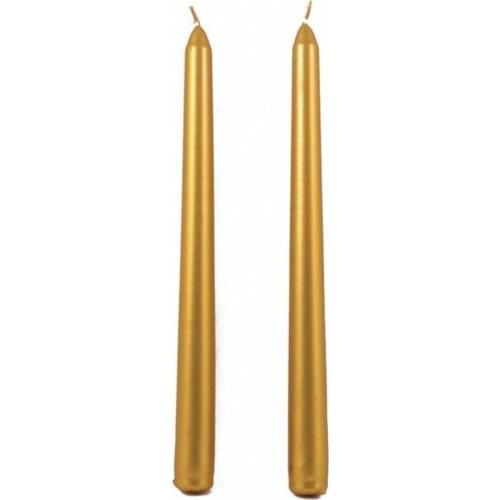 2 Candlesticks Candle-Leaf Gold Dore Candles
