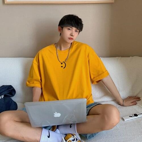 2021 Summer Mens Simple Loose Round Neck Short Sleeve T-shirt Fashion Trend Tshirt Casual Clothes T Shirts Big Size S-5XL