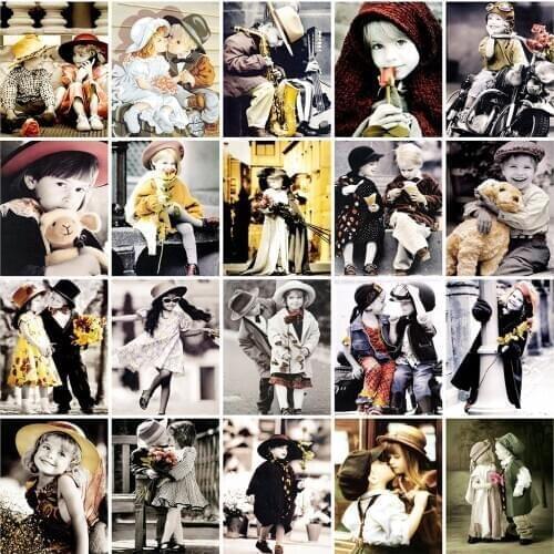 HUACAN 5D Diy Diamond Embroidery Full Square Child Painting Home Decoration Mosaic Portrait New Arrival Handmade