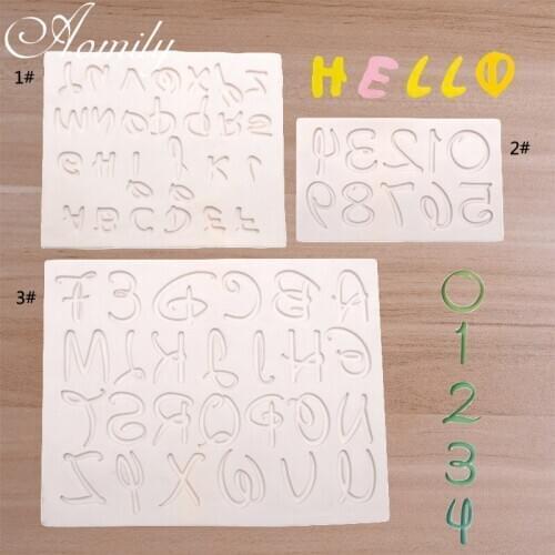 Aomily Alphabet Numbers Cake Molds Silicone Mold Fondant Mold Chocolate Mold Pastry Candy Jelly Cake Mould Kitchen Baking Mold