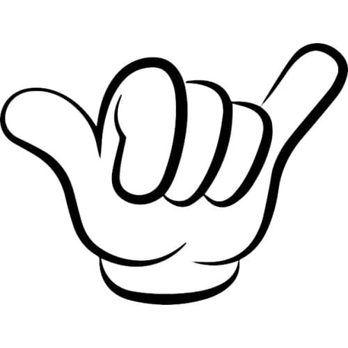 Car Sticker Hang Loose Shaka Hand Decals Stickers on Car Reflective Motorcycle Car Styling 10cm*7.5cm