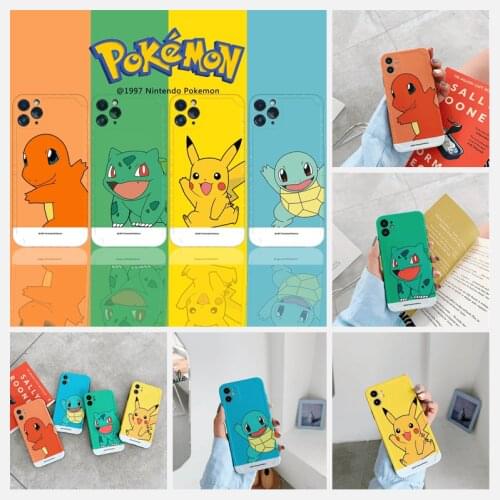 Pokemon Pikachu Charmander Anime Phone Case for iPhone 12 11 Pro Max Mini XS X XR 7 8 Plus SE All-inclusive Drop wear resistance