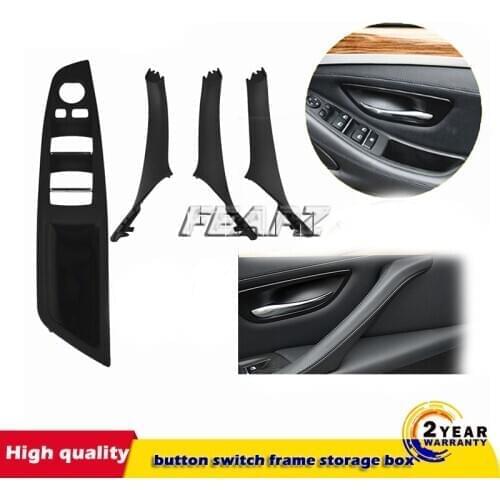Black left hand handle front Interior door panel drivers seat button switch frame storage box For BMW 5 Series F10 F11 F18 inne