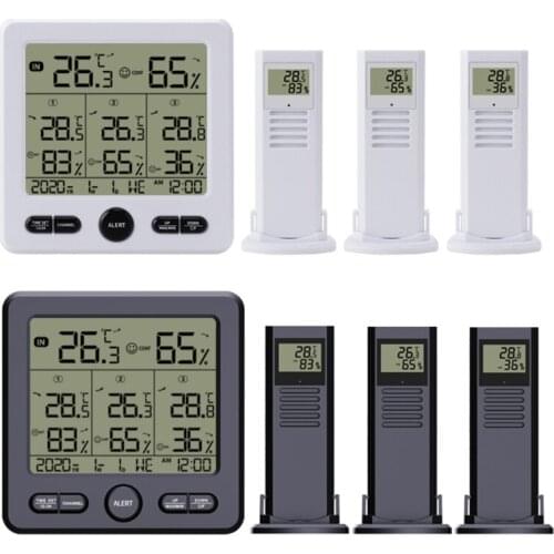 433MHz Digital Temperature Thermometer Wireless Weather Station Humidity Meter Hygrometer with Max Min Alarm