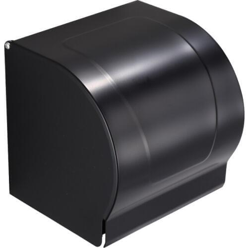 Bathroom Paper Holder with Phone Shelf Bathroom Tissue Holder Black Wall Mounted Aluminum Toilet Paper Holder