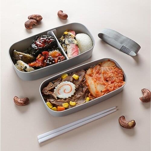 Sealed Leak-proof Bento Lunch Box For Kids Double Layer Independent Microwave Plastic Food Container Portable Bento Box