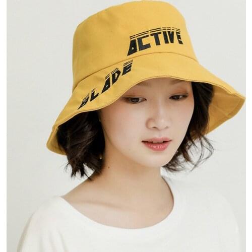 Cotton Letter Bucket Hat Fisherman Hat Outdoor Travel Hat Sun Cap Hats For Men And Women