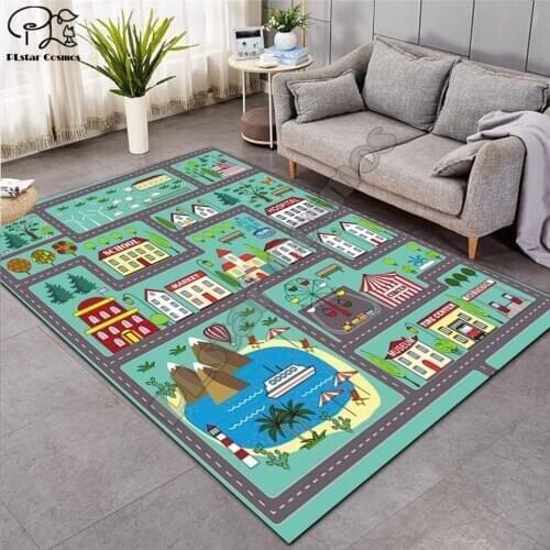 Crawling mat Fantasy fairy Cartoon Kids Play Mat Board Game mat map Large Carpet for Living Room Cartoon Planet Rugs Maze -8