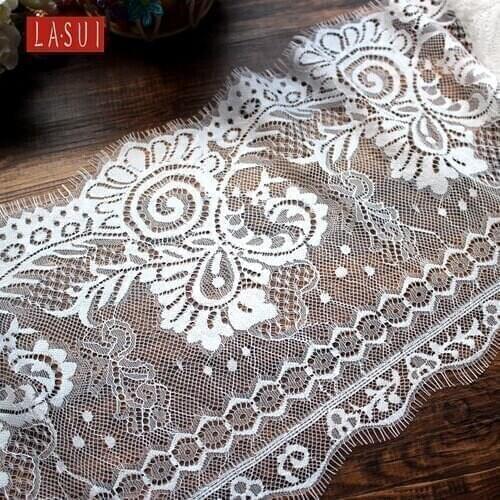 LASUI 2017 new product Beautiful Black and white soft eyelashes lace DIY clothing skirt wedding accessories0064