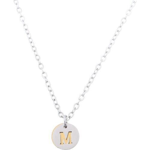Hot selling 1pcs Letter Design Capital Initial Necklace Gold/Silver Color Stainless Steel Alphabet Letter Necklace Jewelry