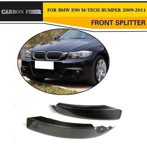 Carbon Fiber Auto Front Bumper Splitter Aprons For BMW E90 LCI M Sport 2009-2011
