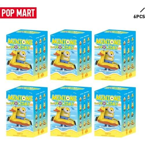 POP MART 6PCS Sale Promotion Holiday Blind Box 1 Piece Despicable Me Action Kawaii Figure Gift Kid Toy
