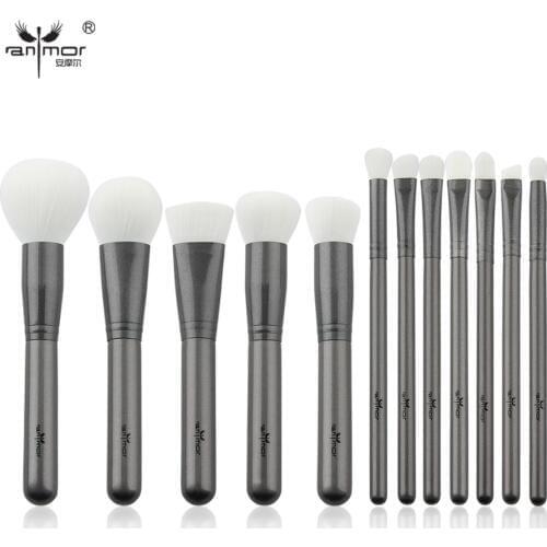 Anmor 12Pcs Professional Makeup Brushes Synthetic Hair Powder foundation Eyeshadow Eyeliner Eyebrow Cosmetic Makeup Up Brush