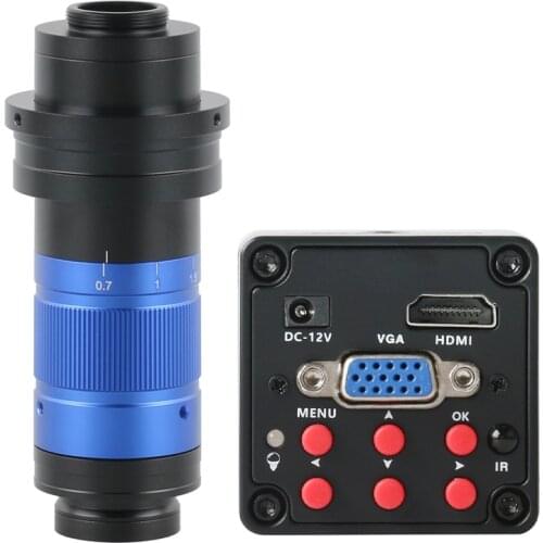 SONY IMX307 1080P HDMI VGA Industrial Digital Microscope Video Camera Adjustable Zoom 300X C-Mount Lens For PCB Soldering Repair