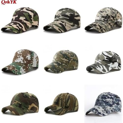 Adjustable Baseball Cap Tactical Summer Sunscreen Hat Camouflage Military Army Camo Airsoft Hunting Camping Hiking Fishing Caps