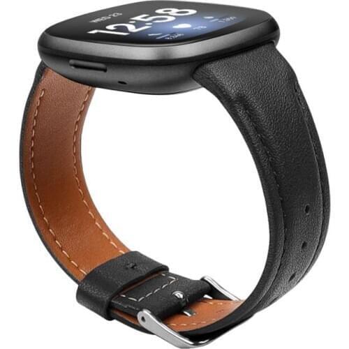 High Quality Leather band for fitbit versa 3 Versa3 smart watch Women Men soft leather strap for fitbit sense watch accessories