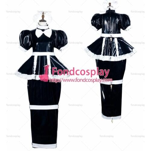 Sissy maid pvc dress lockable Uniform cosplay costume Tailor-made[G3777]
