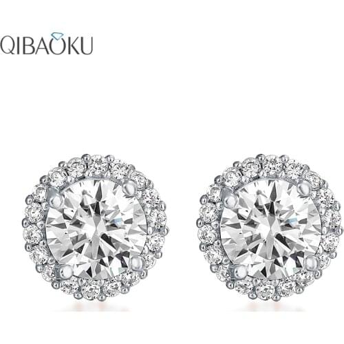 0.5-1 Carat D Color Moissanite Stud Earrings Women 100% 925 Sterling Silver Sparkling Wedding Fine Jewelry Moissanite Earrings