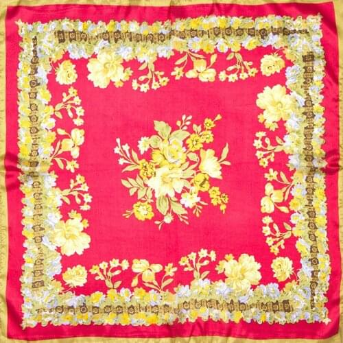 Natural Silk Scarf Women Bandana Female Flower Hair Scarf for Women Silk Headband Top Flora Womens Square Silk Face Mask Scarf