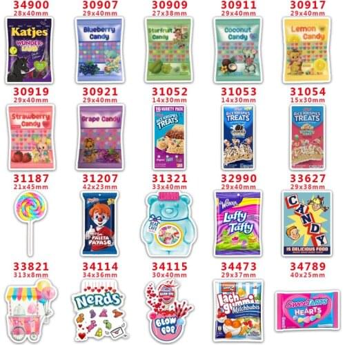 DIY Craft Supplies Sewing Accessories Cartoon Candy Printed Planar Resins Mold 30 Pieces. PR-30907