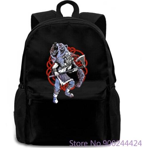 Viking Berserker, Bear Spirit | Valhalla Norse Nordic Mythology Warrior Discount women men backpack laptop travel school