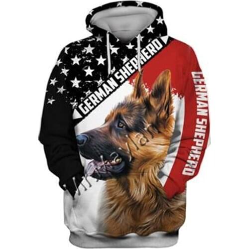 2021 Fashion Animal German Shepherd Dog 3D Printed Hoodie Men Women Ropa Casual Pet Dog Designs Hooded Coat Drop Shipping QW-036