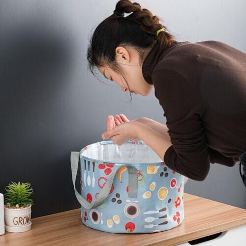 21L Home and travel Foldable foot basin with cover laundry tub With zipper cover For Outdoor Hiking Camping