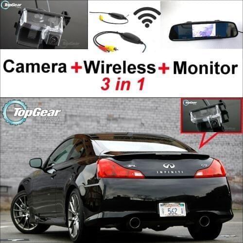 3 in1 Special Rear View Camera + Wireless Receiver + Mirror Monitor Back Up Parking System For Infiniti G35 G37 2002~2015