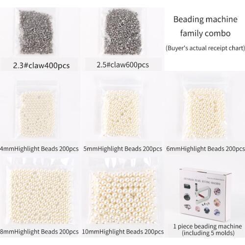 4 5 6 8 10mm White Pearl Beads Pearl Setting Machine Hand Press Bead Tools Rivet Fixing Machine DIY Crafts Clothes Decoration
