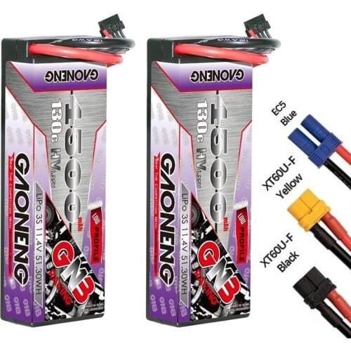 GNB GAONENG 4500mAh 3S 11.4V 130C/260C Hardcase LiPo LiHV Battery for 1:8 1/8 RC Car Four Drive Off-Road Boat