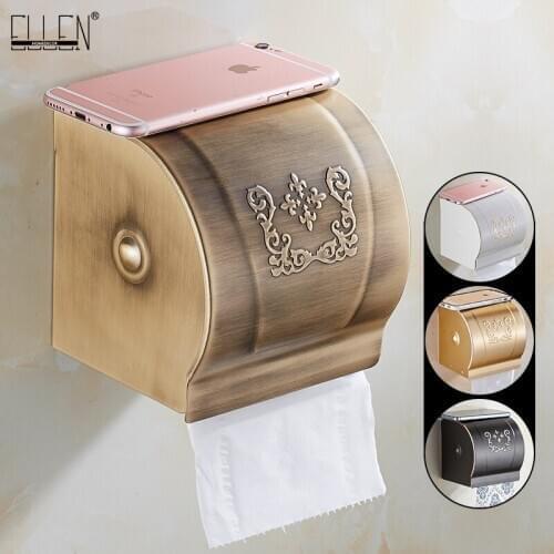 Antique Bronze Finish Tissue Holder Covered Toilet Paper Holder Wall Mounted Bathroom White Black Roll Tissue Box EL9807