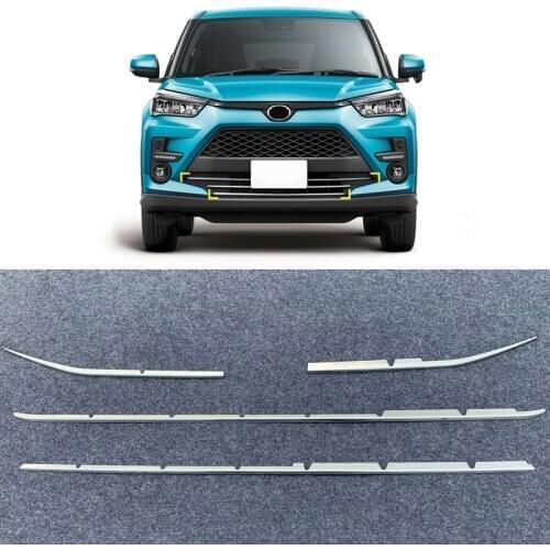For Toyota Raize Daihatsu Rocky A200 2019 2020 Chrome Front Bottom Grilles Bumper Guard Protector Cover Trim Car Styling
