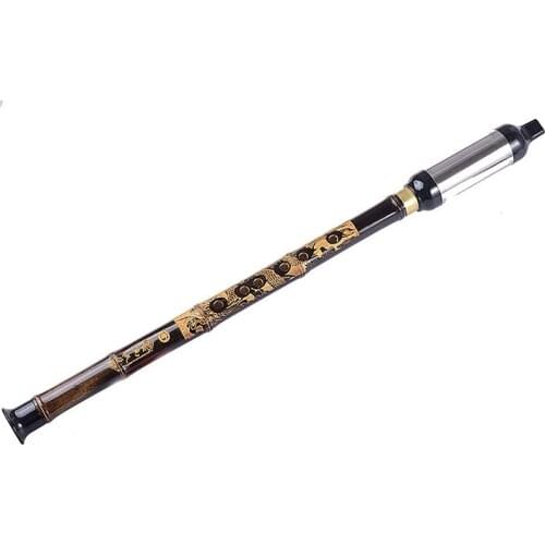 Flutes Woodwind Black Bamboo Chinese Yunnan Bawu G Key Pipe Music Instrument E56D